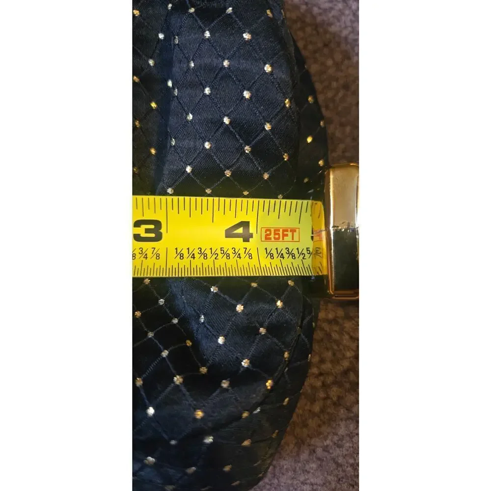 Frilo Vintage Black and Gold Polka Dot Clutch/Wristlet Purse
